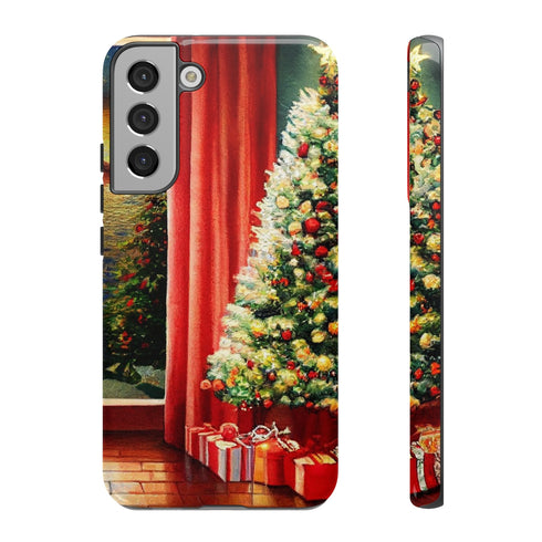 Christmas Tree in Cozy Holiday Home - Impact Resistant Phone Case Samsung Galaxy S22 Plus Glossy